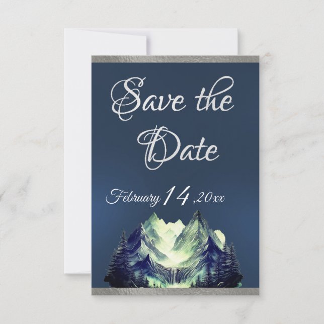 Watercolor Mountains 2 Save The Date (Front)
