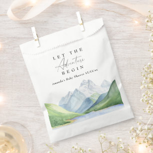 Watercolor mountains - Let the adventure begin Favour Bag