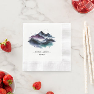 Watercolor Mountains Napkin