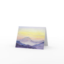 Watercolor Mountains Notecard