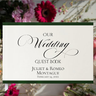 Watercolor Mountains Our Wedding Ivory/Emerald Guest Book