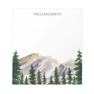 Watercolor Mountains Personalised  Notepad