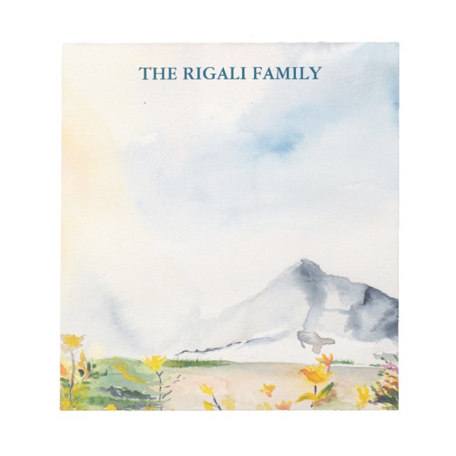 Watercolor Mountains Personalised Notepad (Front)