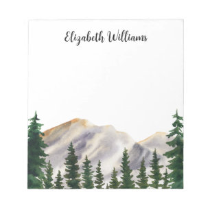 Watercolor Mountains Personalised  Notepad