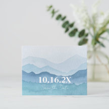 Watercolor Mountains Save The Date Postcard