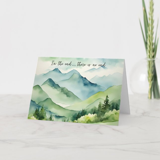 Watercolor Mountains Sympathy Card (Front)