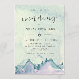 Watercolor Mountains Wedding Invitation