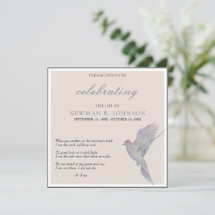 Watercolor Mourning Dove Celebration of Life Invitation
