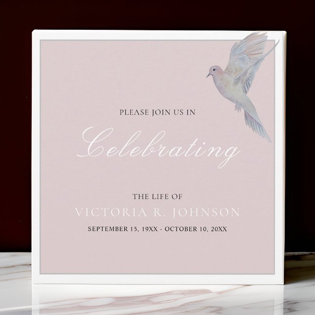 Watercolor Mourning Dove Celebration of Life Invitation (Creator Uploaded)