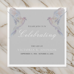Watercolor Mourning Dove Celebration of Life Invitation