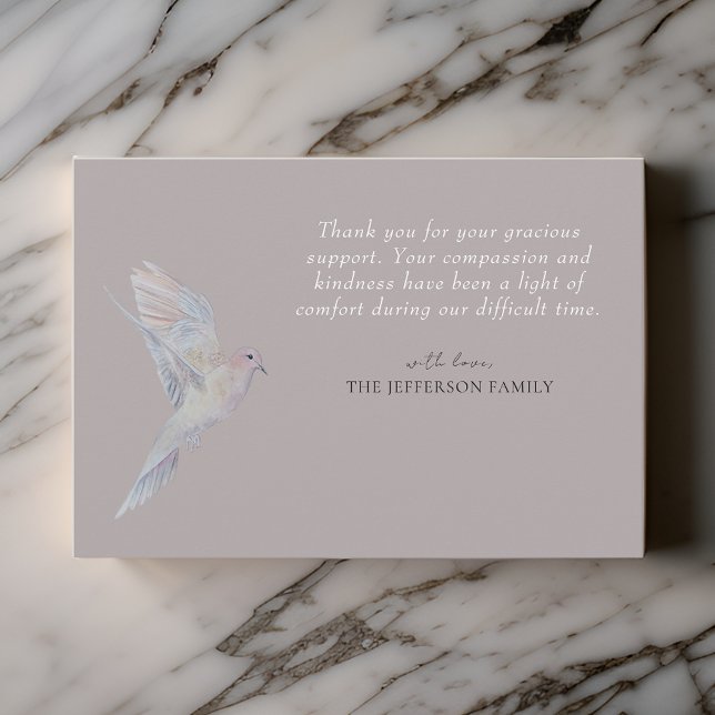 Watercolor Mourning Dove Funeral Thank You Card (Creator Uploaded)