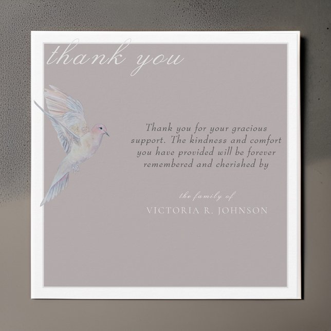 Watercolor Mourning Dove Funeral Thank You Card (Creator Uploaded)
