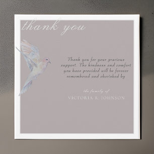 Watercolor Mourning Dove Funeral Thank You Card