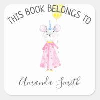Watercolor mouse - bookplate