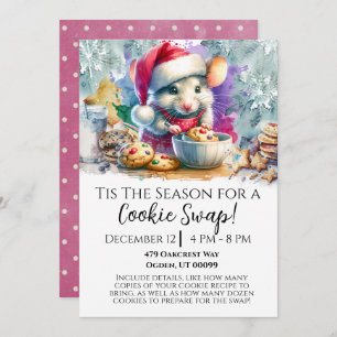 Watercolor Mouse Cookie Swap Invitation