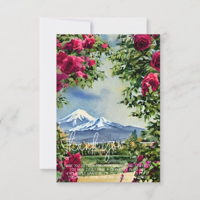 Watercolor Mt Hoot and roses customisable Card (Front)