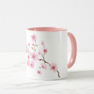 Watercolor Mug Cherry flowers