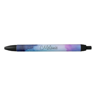 Watercolor multi-colour Custom Name Black Ink Pen