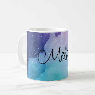 Watercolor multi-colour Custom Name  Coffee Mug
