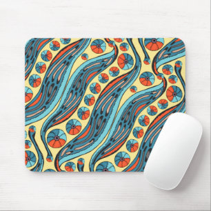 Watercolor Multicolor Wavy Mouse Pad