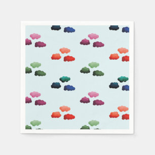 Watercolor multicolored clouds napkin
