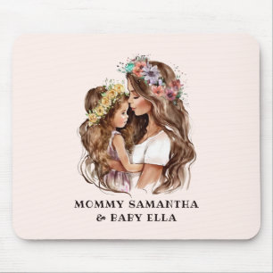 Watercolor Mum and Daughter (2) Mouse Pad