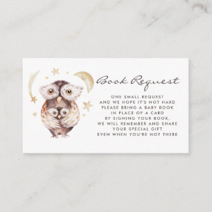 Watercolor Mummy and Baby Owl Book Request Enclosure Card
