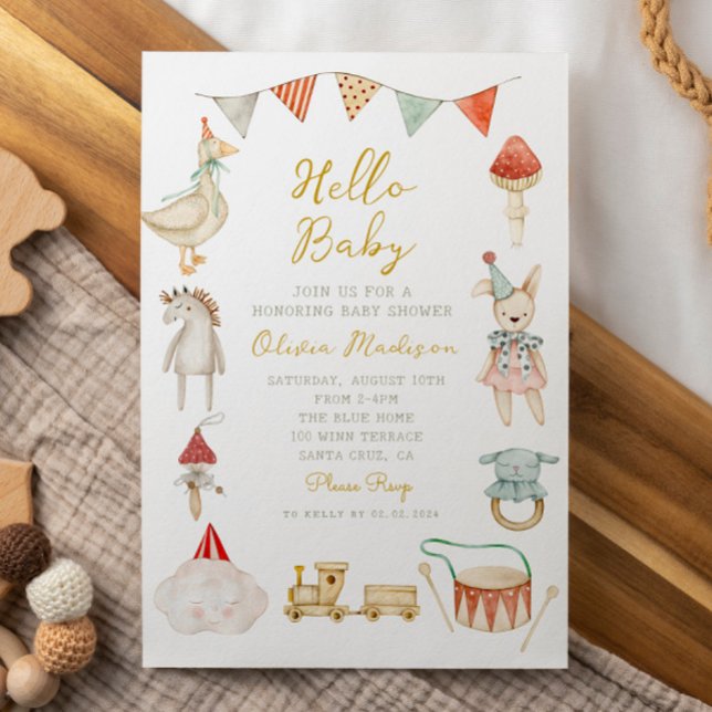Watercolor Mushroom and Baby Shower Whimsical Invitation (Creator Uploaded)