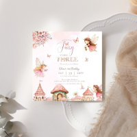Watercolor Mushroom Fairy 3rd Birthday Forest 