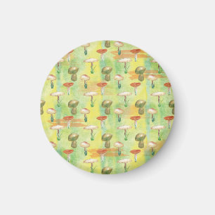 Watercolor mushroom glade magnet