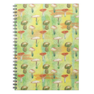 Watercolor mushroom glade notebook
