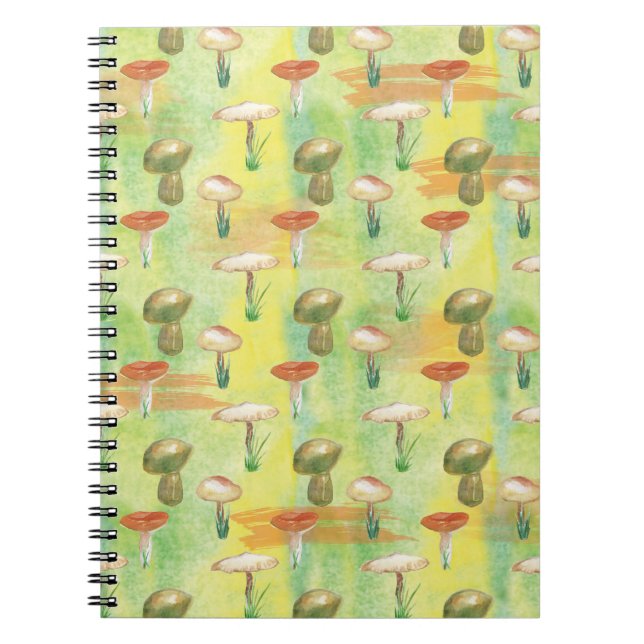 Watercolor mushroom glade notebook (Front)
