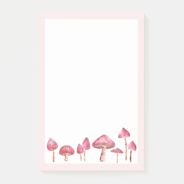 Watercolor mushroom post-it notes (Front)
