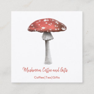 Watercolor Mushroom Square Business Card