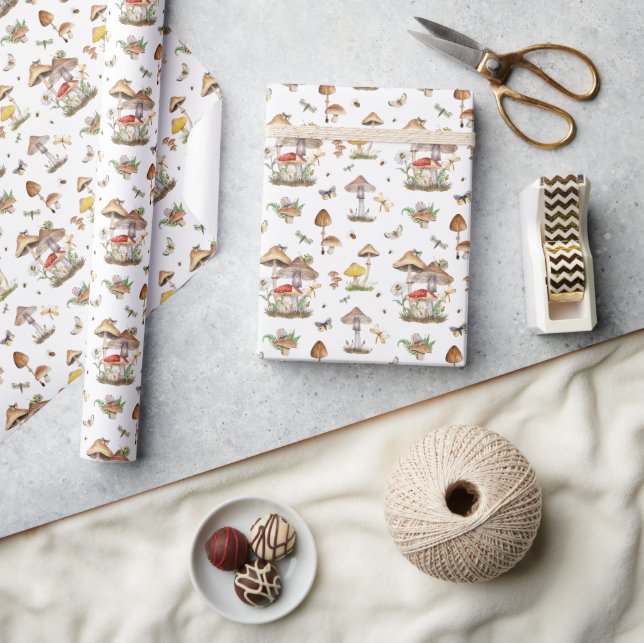 Watercolor Mushroom Wrapping Paper | Whimsical Woo (Crafts)