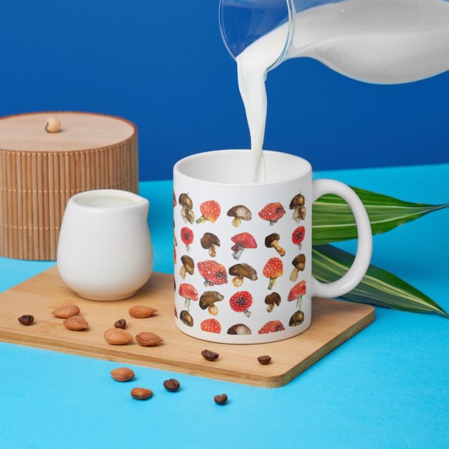 Watercolor mushrooms Cute fall pattern Coffee Mug (Creator Uploaded)