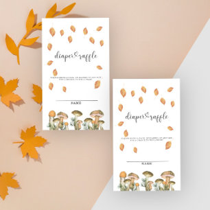 Watercolor mushrooms - diaper raffle ticket enclosure card