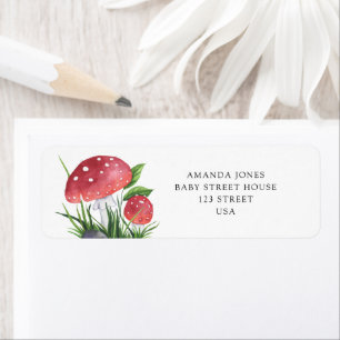 Watercolor MUSHROOMS Return Address Label
