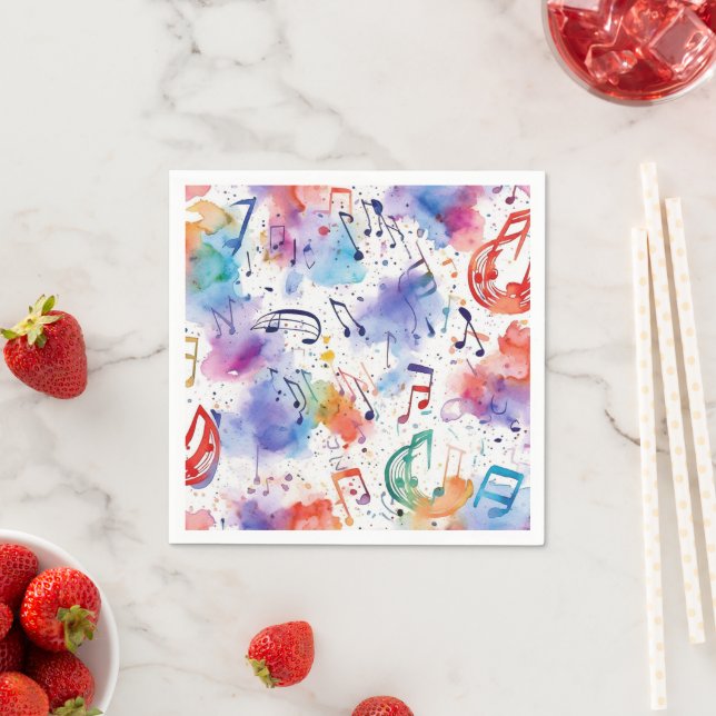 Watercolor musical notes napkin (Insitu)