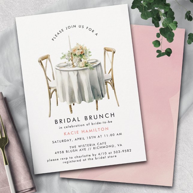 Watercolor Muted Pink | Cute Girly Bridal Brunch Invitation (Creator Uploaded)