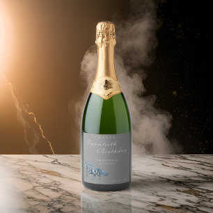 Watercolor Mystical Horse ANY Adult Birthday Party Sparkling Wine Label