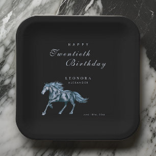 Watercolor Mystical Horse ANY Birthday Party Paper Plate