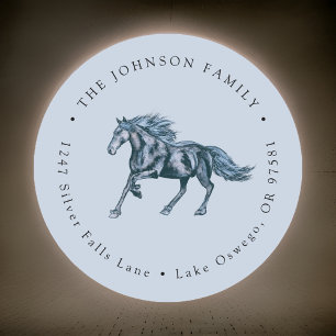 Watercolor Mystical Horse Return Address Classic Round Sticker