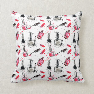 Watercolor Nail Polish Pattern Cushion