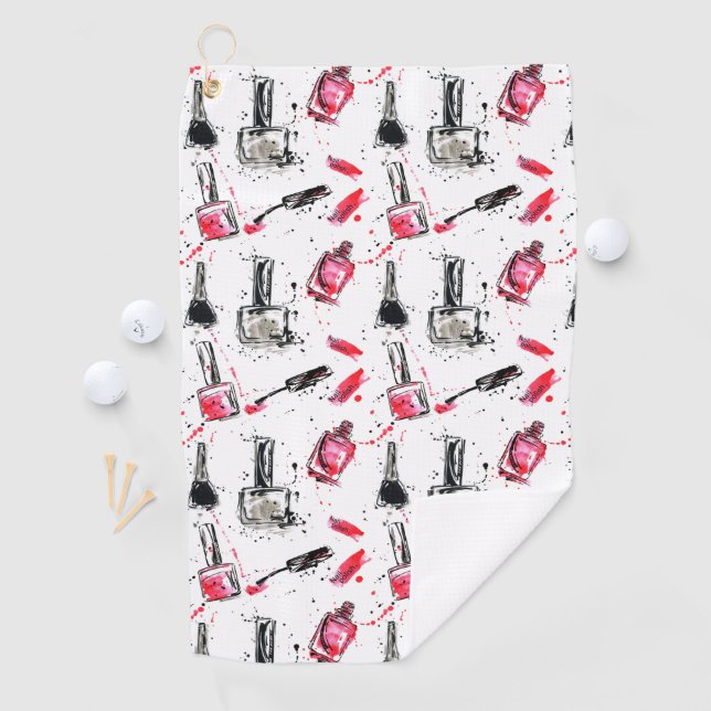 Watercolor Nail Polish Pattern Golf Towel (InSitu)