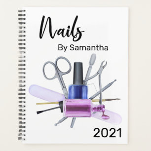 Watercolor Nail Salon Manicure Nail Polish Planner