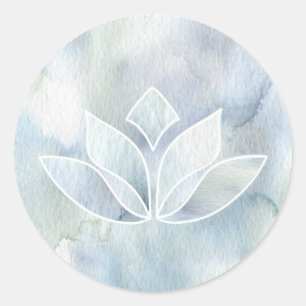 Watercolor Namaste Lotus Leaf Sticker