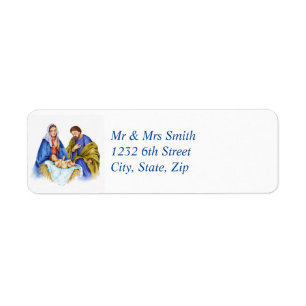 Watercolor Nativity Christian Christmas Custom Return Address Label