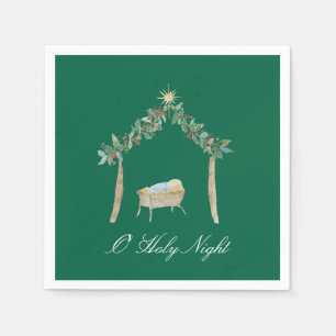 Watercolor Nativity Napkin