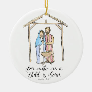 Watercolor Nativity Ornament